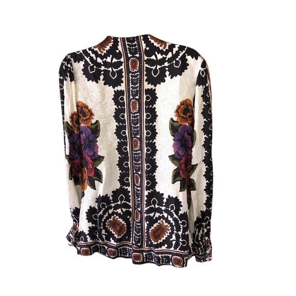 Farm Rio Flower Tapestry Popover Blouse Sz X Small EUC - Picture 3 of 15